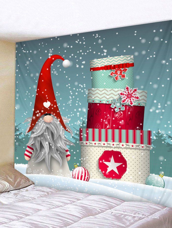 

Christmas Elf Gifts Print Tapestry Wall Hanging Art Decoration, Multi