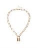 Lock Pendant Punk Style Chain Necklace -  