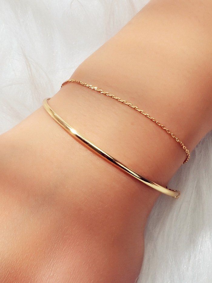 

Simple Double Layer Chain Bracelet, Gold