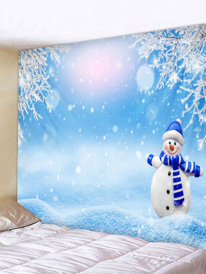 

Christmas Snowman Snowfield Print Tapestry Wall Hanging Art Decoration, Multi