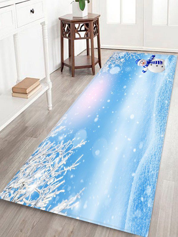 

Christmas Scarf Snowman Print Floor Rug, Multi