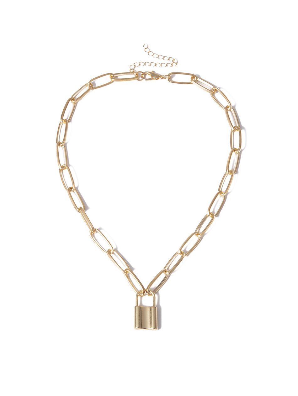 Shop Lock Pendant Punk Style Chain Necklace  