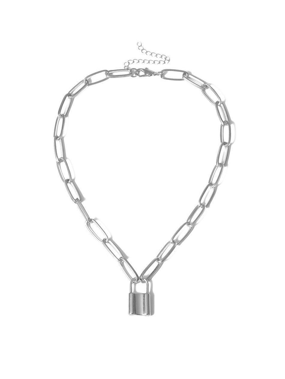 Lock Pendant Punk Style Chain Necklace