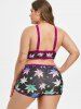 Plus Size Maple Leaf Crossover Boyshorts Bikini Swimsuit -  