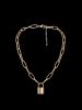 Lock Pendant Punk Style Chain Necklace -  
