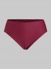 Maillot de Bain Tankini Froncé Motif Roses Grande-Taille - Rouge Vineux 1X