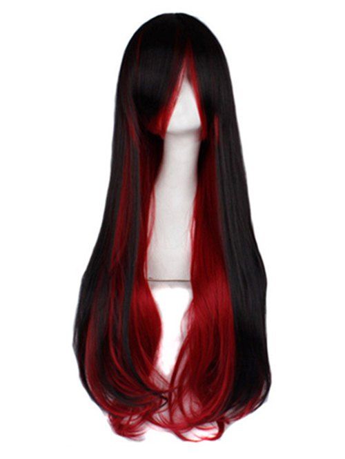 

Long Straight Side Bang Cosplay Synthetic Party Wig, Black