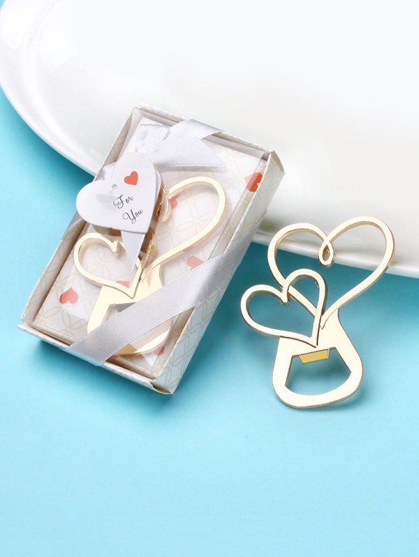 

Kitchen Tool Heart Shape Alloy Bottle Opener, Gold