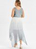 Plus Size Sequin Ombre Color Midi Dress -  