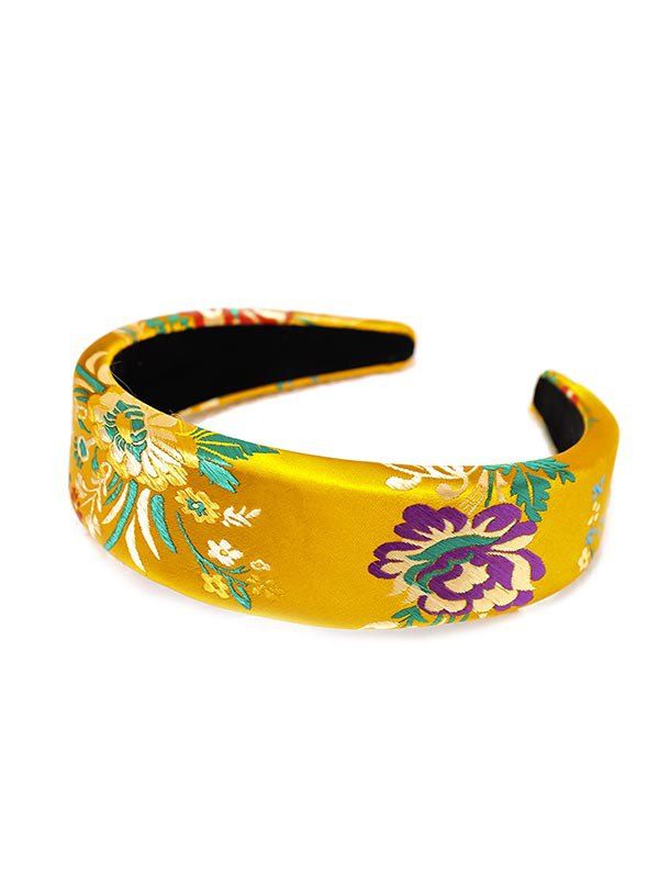 

Silk Embroidery Chinese New Year Headband, Yellow
