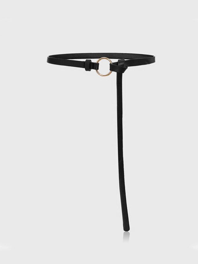 

Brief Circle PU Dress Skinny Belt, Black