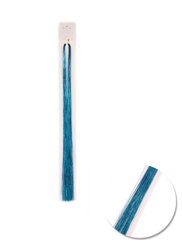 

Glitter Decorative Clip Hair Extension, Silk blue