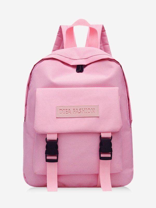 

Waterproof Solid Casual Student Backpack, Flamingo pink