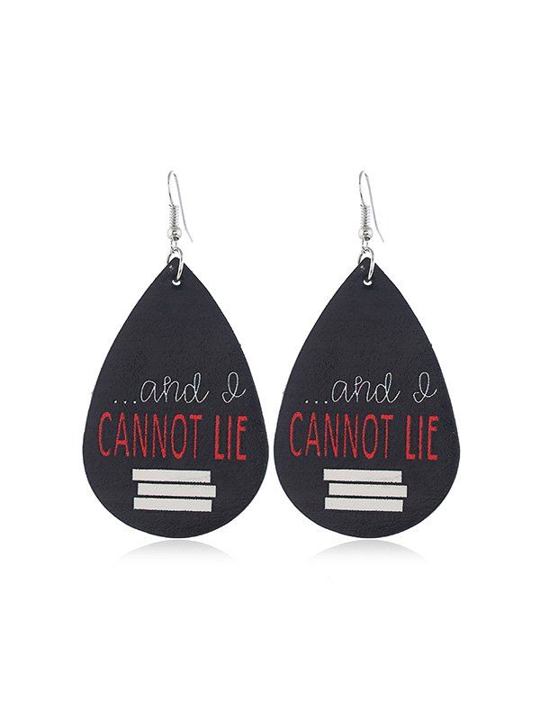 

Leather Letter Water Drop Earrings, Multi-c