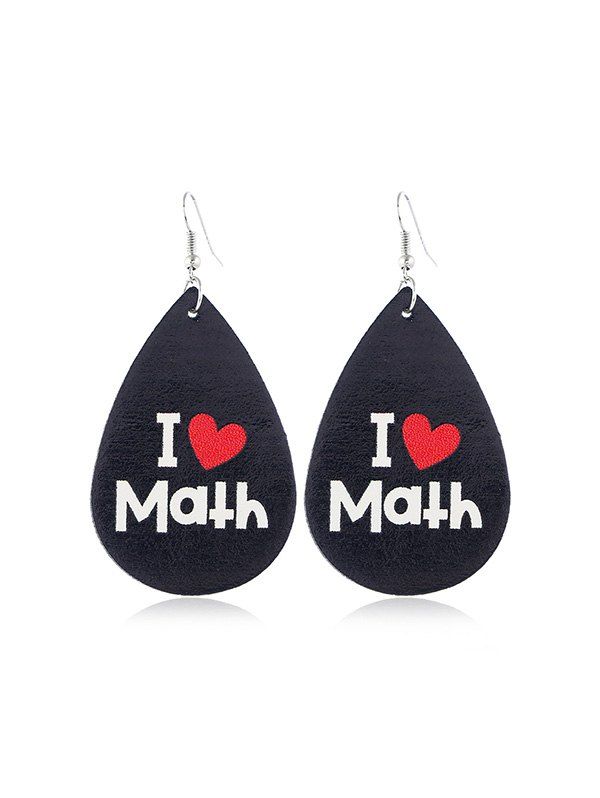 

Leather Letter Water Drop Earrings, Multi-a