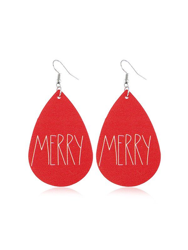 

Leather Letter Water Drop Earrings, Multi-e