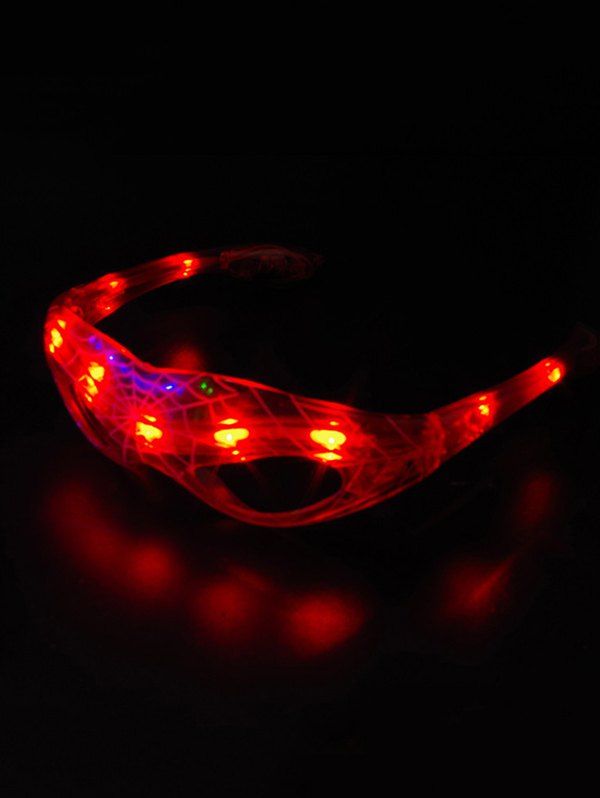 

Party Accessories Spider Web Pattern LED Light Glasses, Red