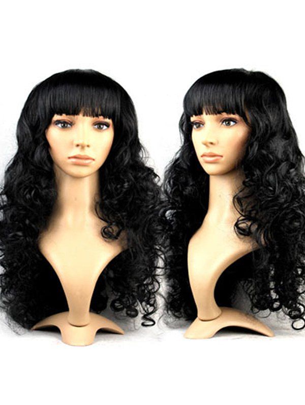 

Body Wave Neat Bang Synthetic Long Wig, Black