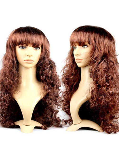 

Body Wave Neat Bang Synthetic Long Wig, Coffee