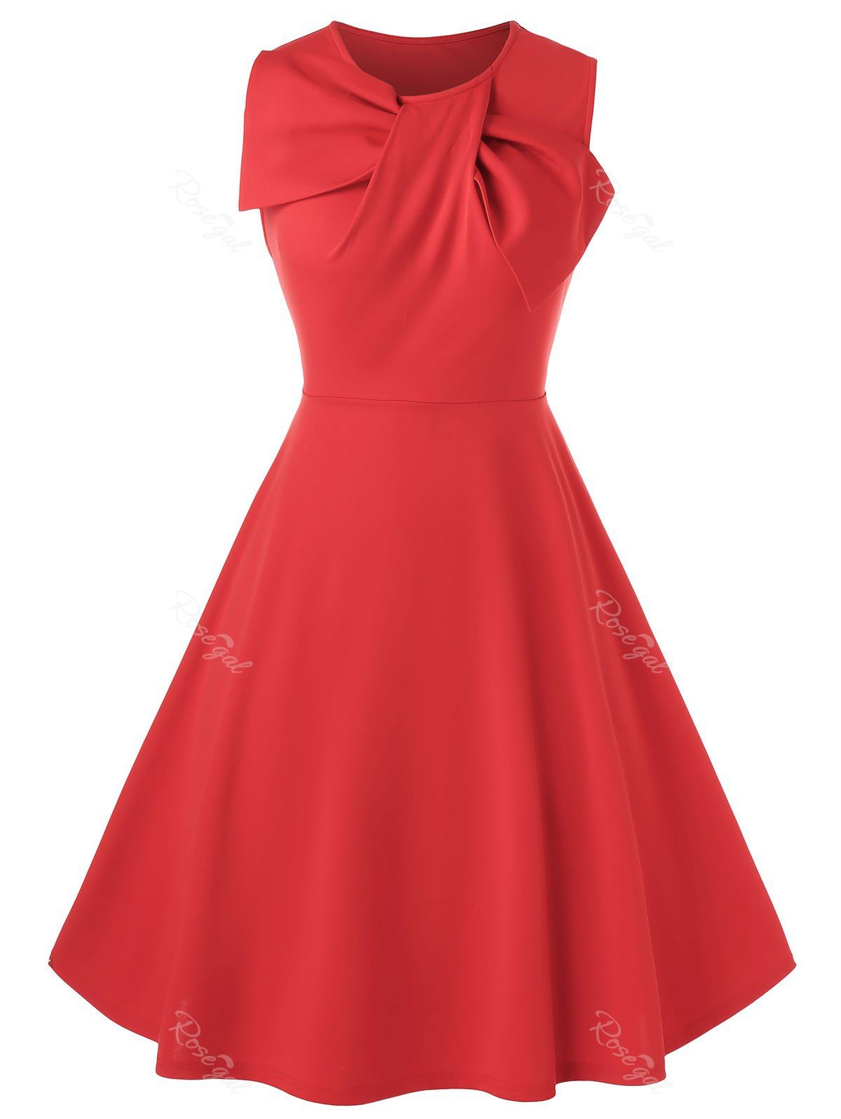 

Plus Size Knot Dress, Lava red