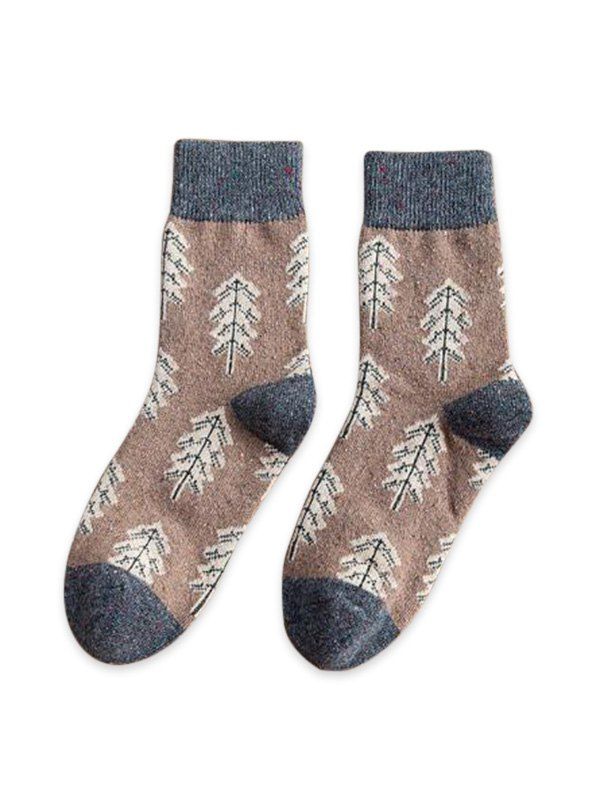 

Winter Confetti Christmas Tree Pattern Socks, Khaki