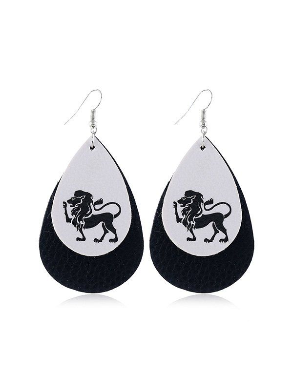 

Horoscope Leather Water Drop Earrings, Black