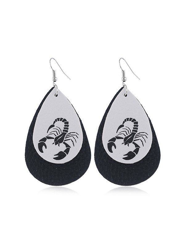 

Horoscope Leather Water Drop Earrings, Black