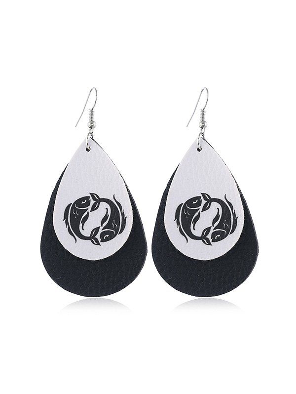 

Horoscope Leather Water Drop Earrings, Black