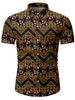 Floral Baroque Pattern Short Sleeves Shirt -  
