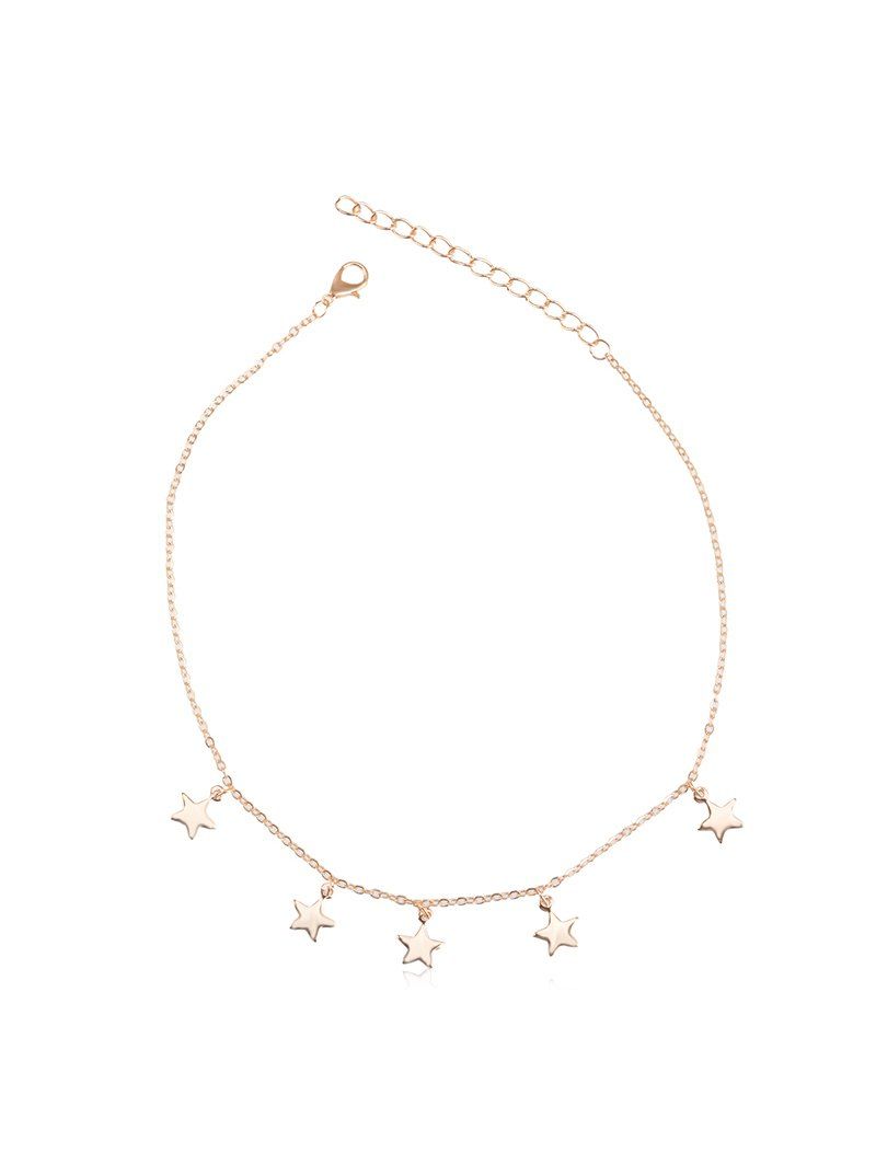 

Star Pendant Metal Chain Choker Necklace, Gold