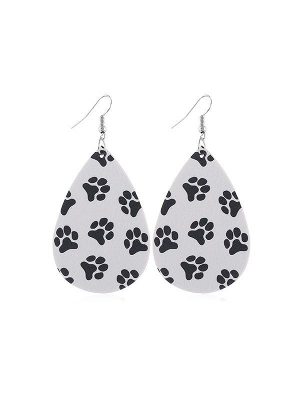 

Cat Claw Print Water Drop Earrings, Black