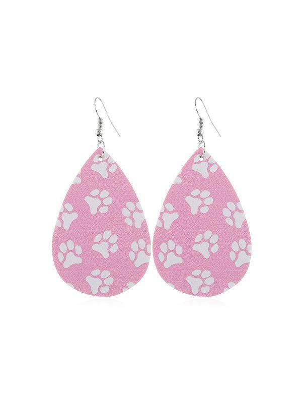 

Cat Claw Print Water Drop Earrings, Pink