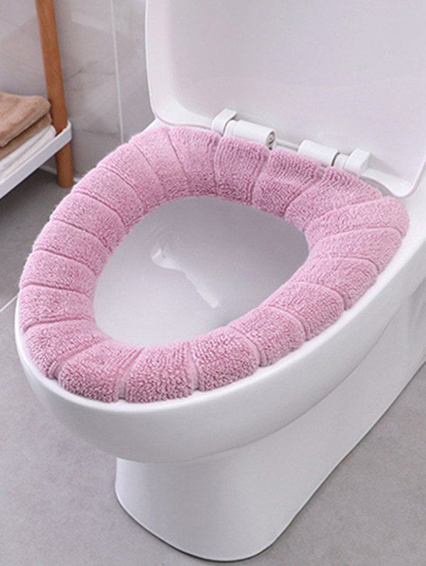 

O-shape Warm Soft Toilet Seat Cover, Pink