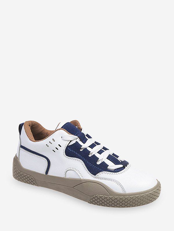 

Lace-up Design Color Spliced Casual Shoes, White