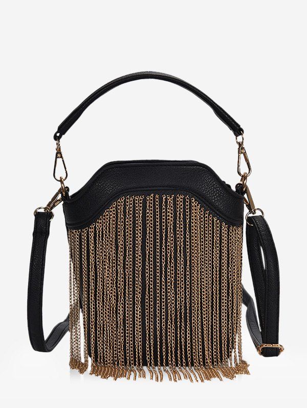 

Chain Fringe Mini Crossbody Bag, Gold