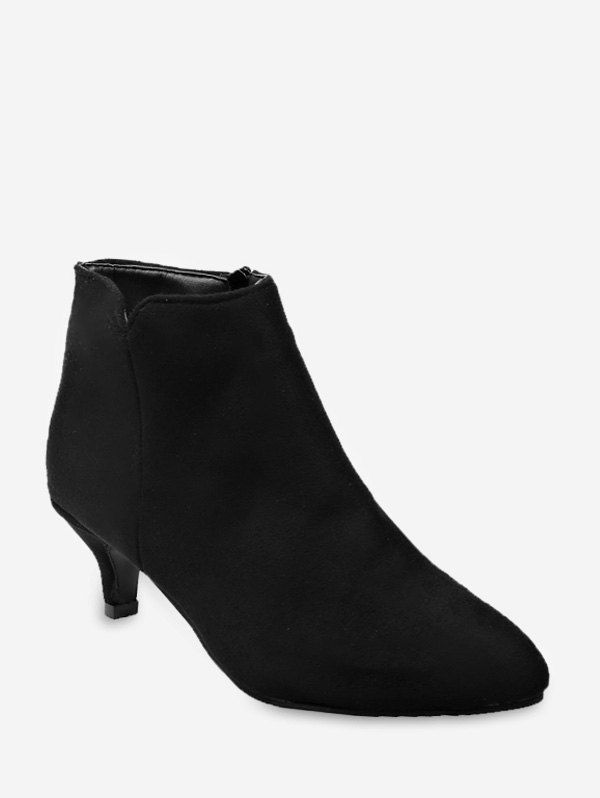 

Stiletto Heel Suede Ankle Boots, Black