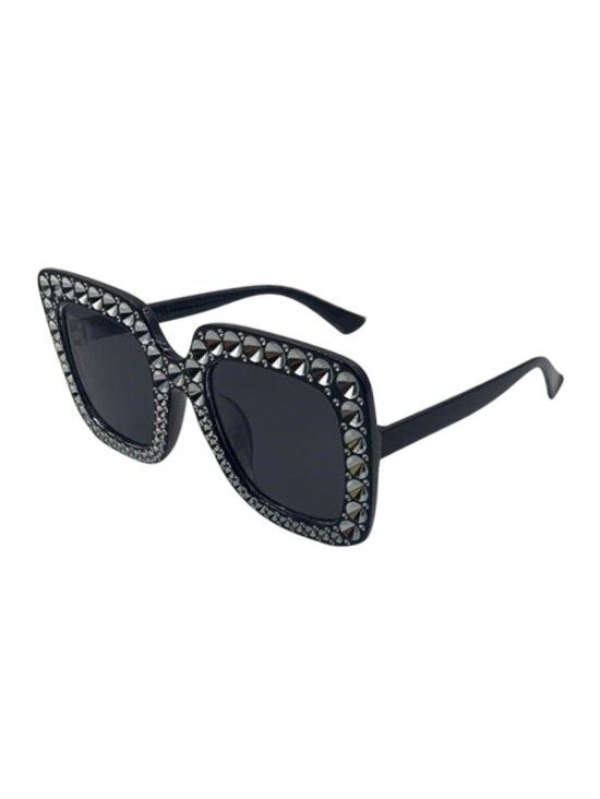 

Oversized Rhinestone Square Sunglasses, Black