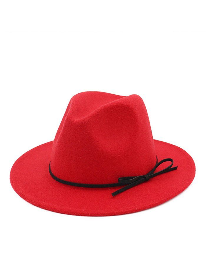 

Bowknot Embellished Jazz Hat, Red