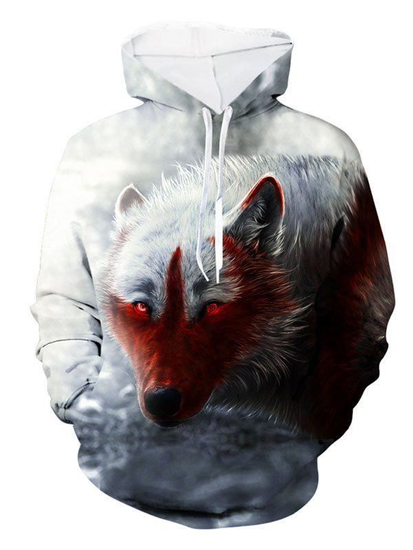 

Wolf Blood Pattern Pouch Pocket Hoodie, Multi