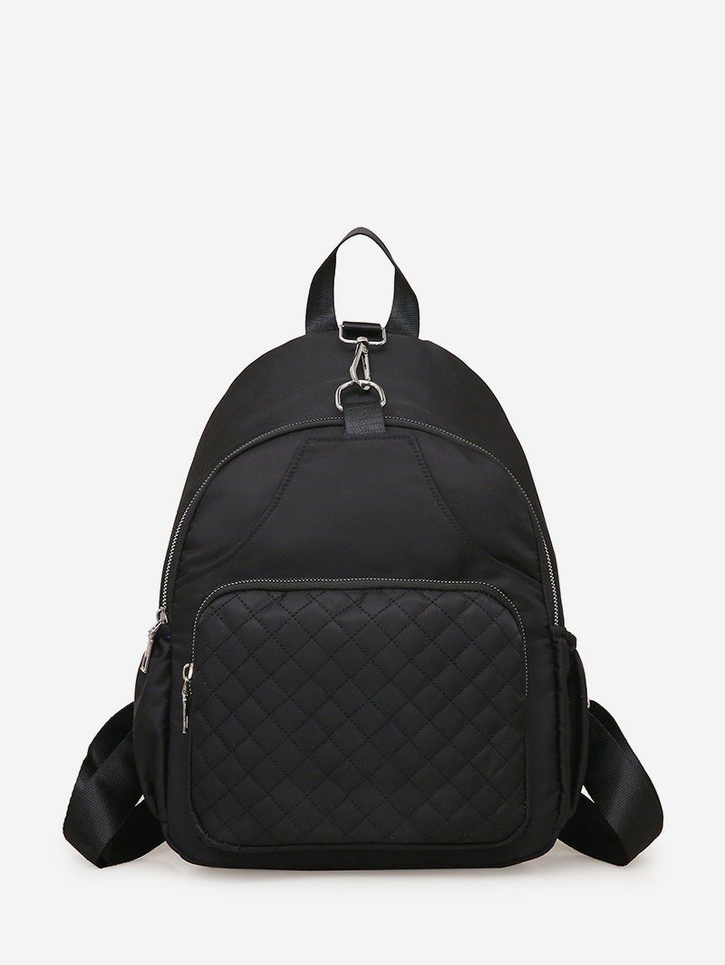 

Zipper Oxford Cloth Backpack, Black