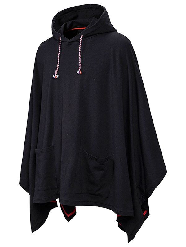 

Front Pockets Gothic Cloak Hoodie, Black