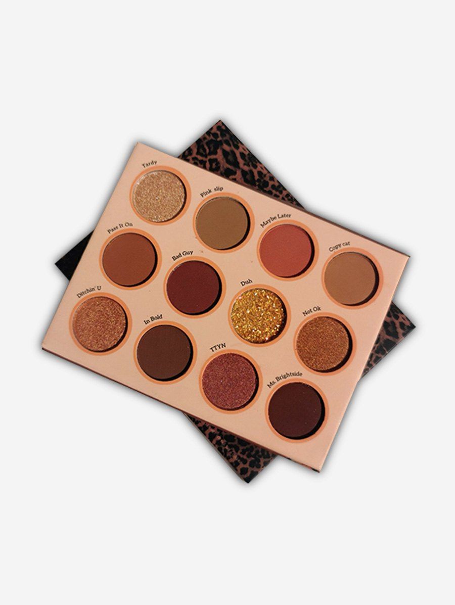 

12 Colors Waterproof Glitter Eyeshadow Palette, Multi-a