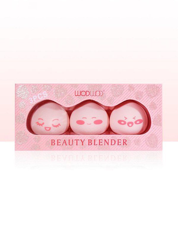 

3Pcs Wet And Dry Dual Use Beauty Blender, Pink