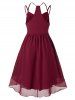 Plus Size Fit And Flare Sweetheart Collar Strap Dress -  