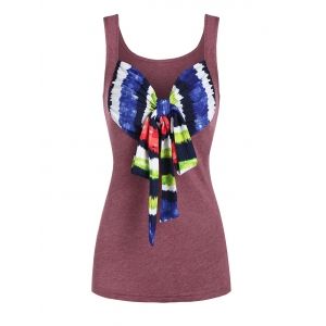 

Striped Knot Front Heathered Tank Top, Multi a