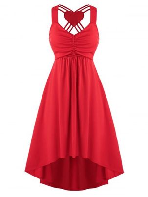 Plus Size Strappy Heart High Low Valentines Dress