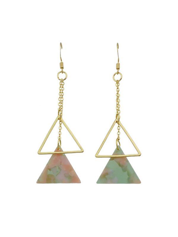 

Marbling Triangle Hollow Drop Earrings, Light pink