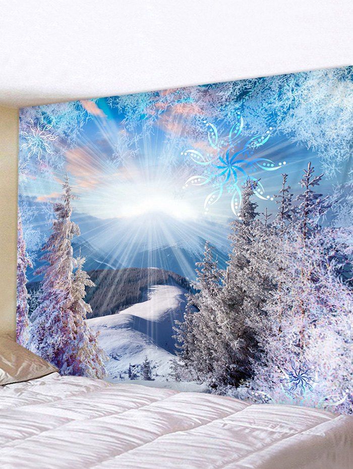 

Winter Warm Sun Snow Waterproof Tapestry, Multi