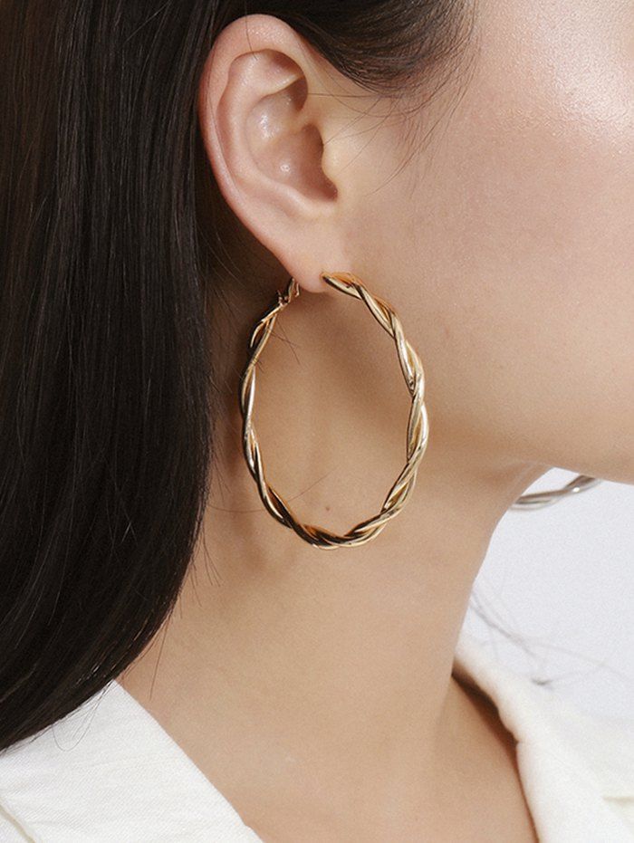 

Twist Hoop Earrings, Gold