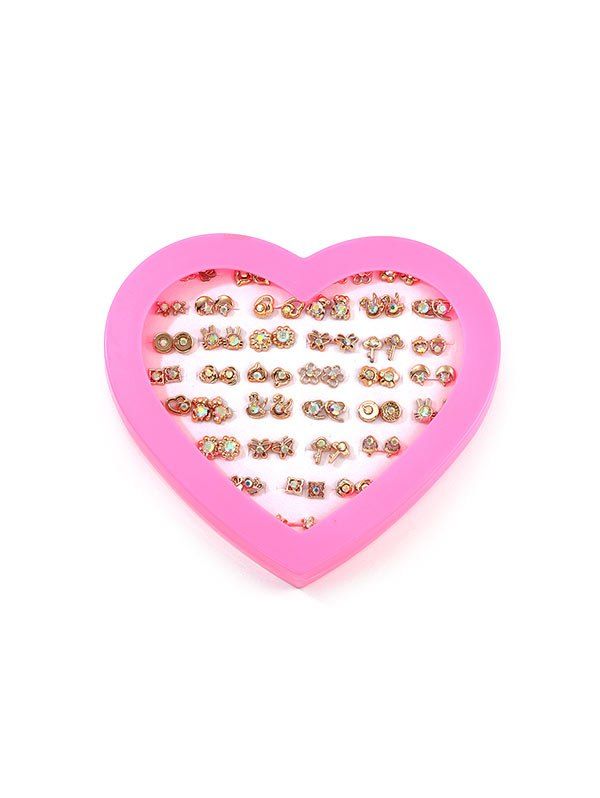 

36Pairs Rhinestone Hollow Animal Stud Earrings Set, Gold